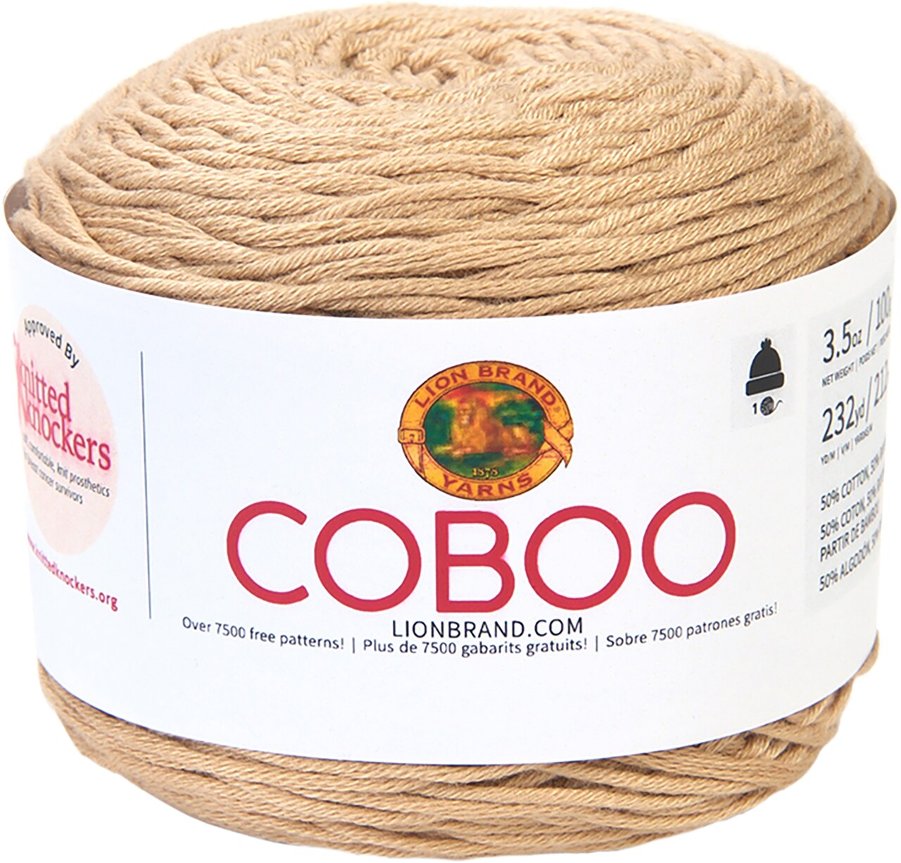 (3 Pack) Lion Brand Coboo Yarn - Beige